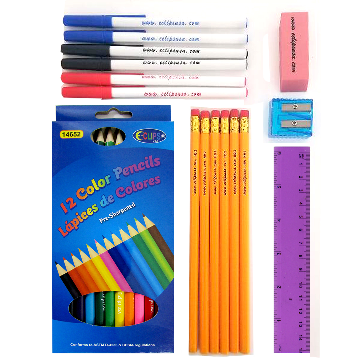 16-Piece Stationery School Supply Kits