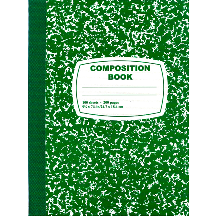 Green Marbled Composition NOTEBOOKs - 100-Sheet
