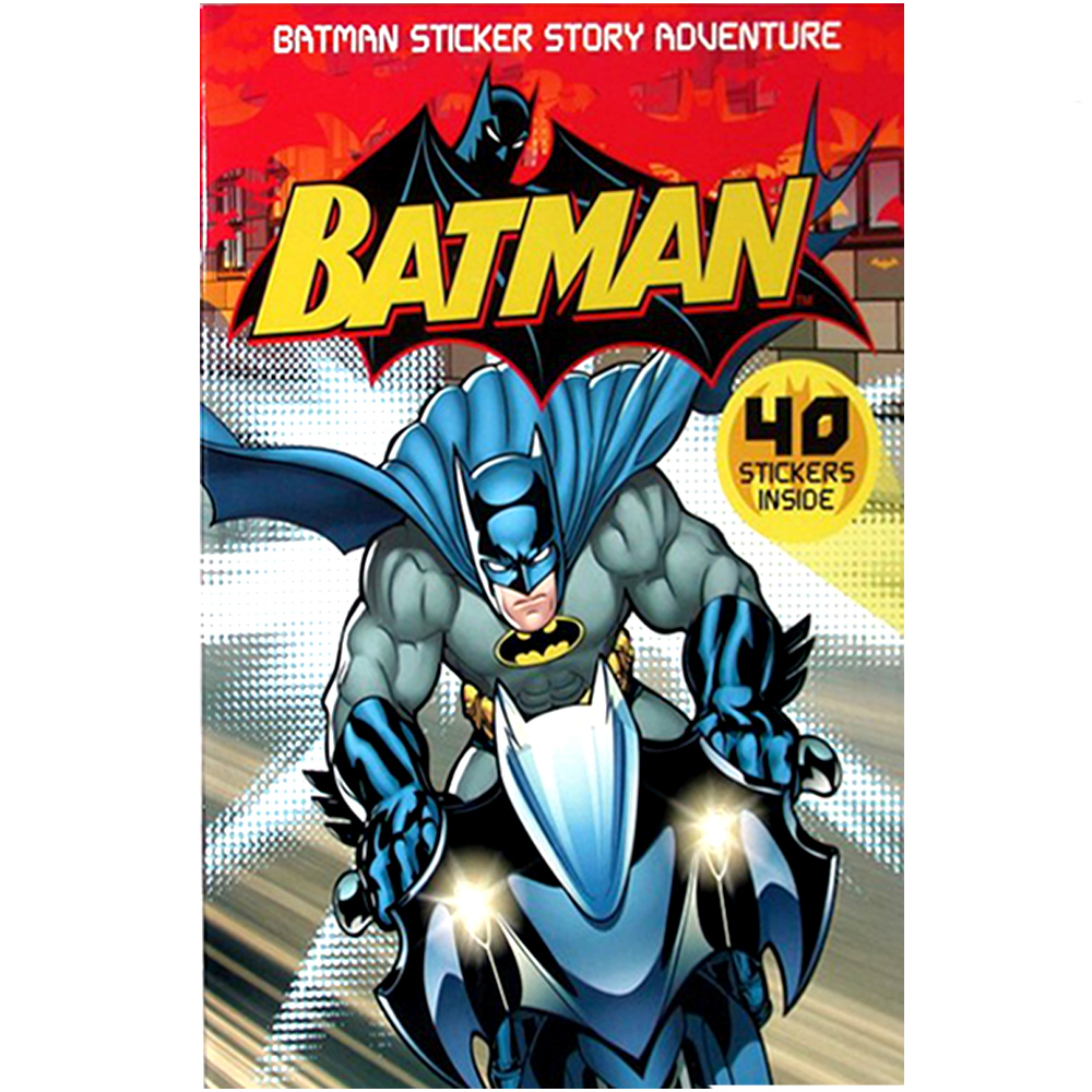 Batman Story Adventure Books w/ 40 Fun STICKERS