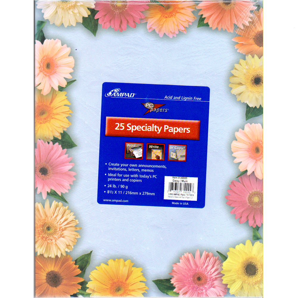 25-Sheet Ampad Premium Designer COMPUTER Paper w/ Floral Print