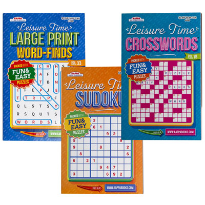 Puzzle Digest Leisure Time IN 144 Ct Floor Display 3 Asst Ppd $3.95 MADE IN USA