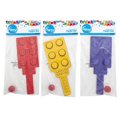 Paddle Ball Block Shape 4asst Color Blue/red/yellow/green Pbh3.25in X 9in