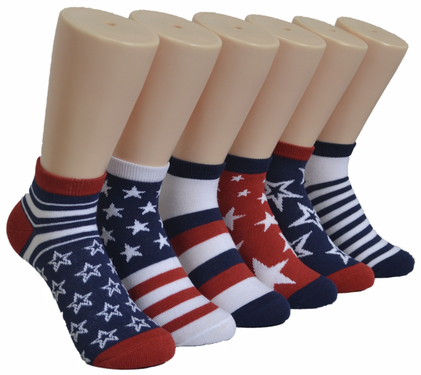 Women's Low Cut Printed Socks - USA American FLAG Prints - Size 9-11