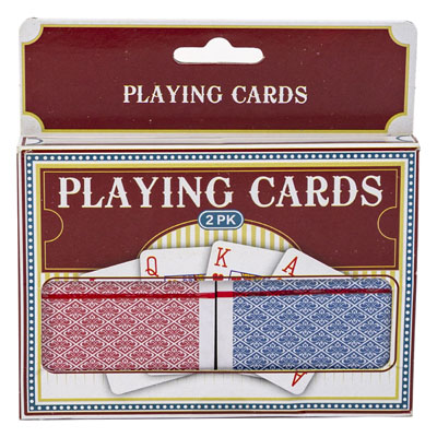PLAYING CARDS 2pk Poker Coated 2.5x3.5in Peggable Printed Box Each Deck Shrink Wrapped