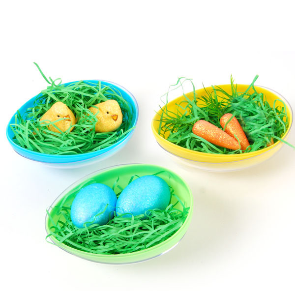 Easter Eggs w/ Foam Easter Decoration & Grass