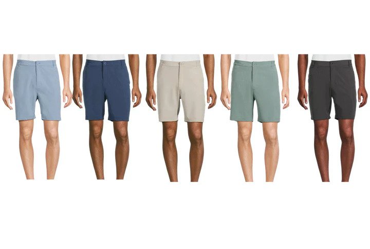 Men's 4-Way Stretch Quick Dry Hybrid SHORTS - Assorted Colors - Sizes 28-38