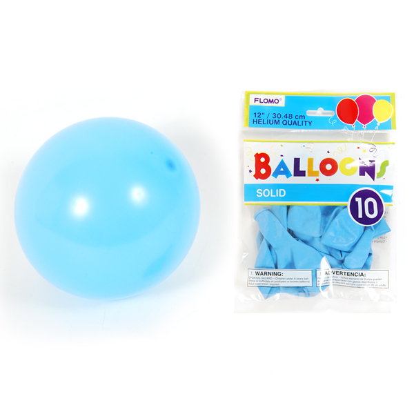 ''12'''' Solid Color Pastel Blue BALLOONs - 10-Packs''