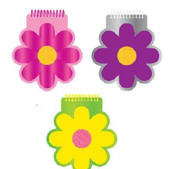 80-Sheet Die Cut Flower Design Spiral Memo Notepads