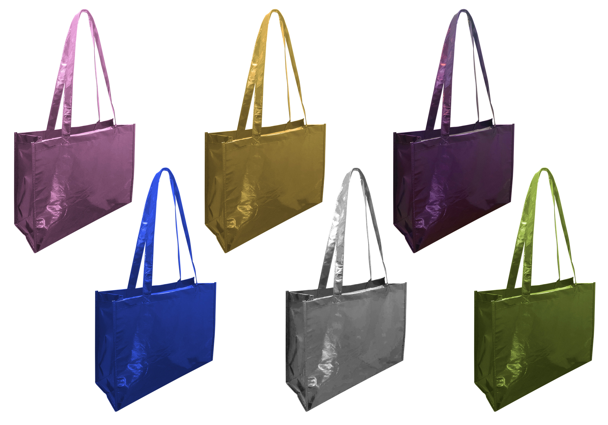 ''Metallic Patent Leather Tote Bags - 16'''' x 12'''' - Choose Your Color(s)''