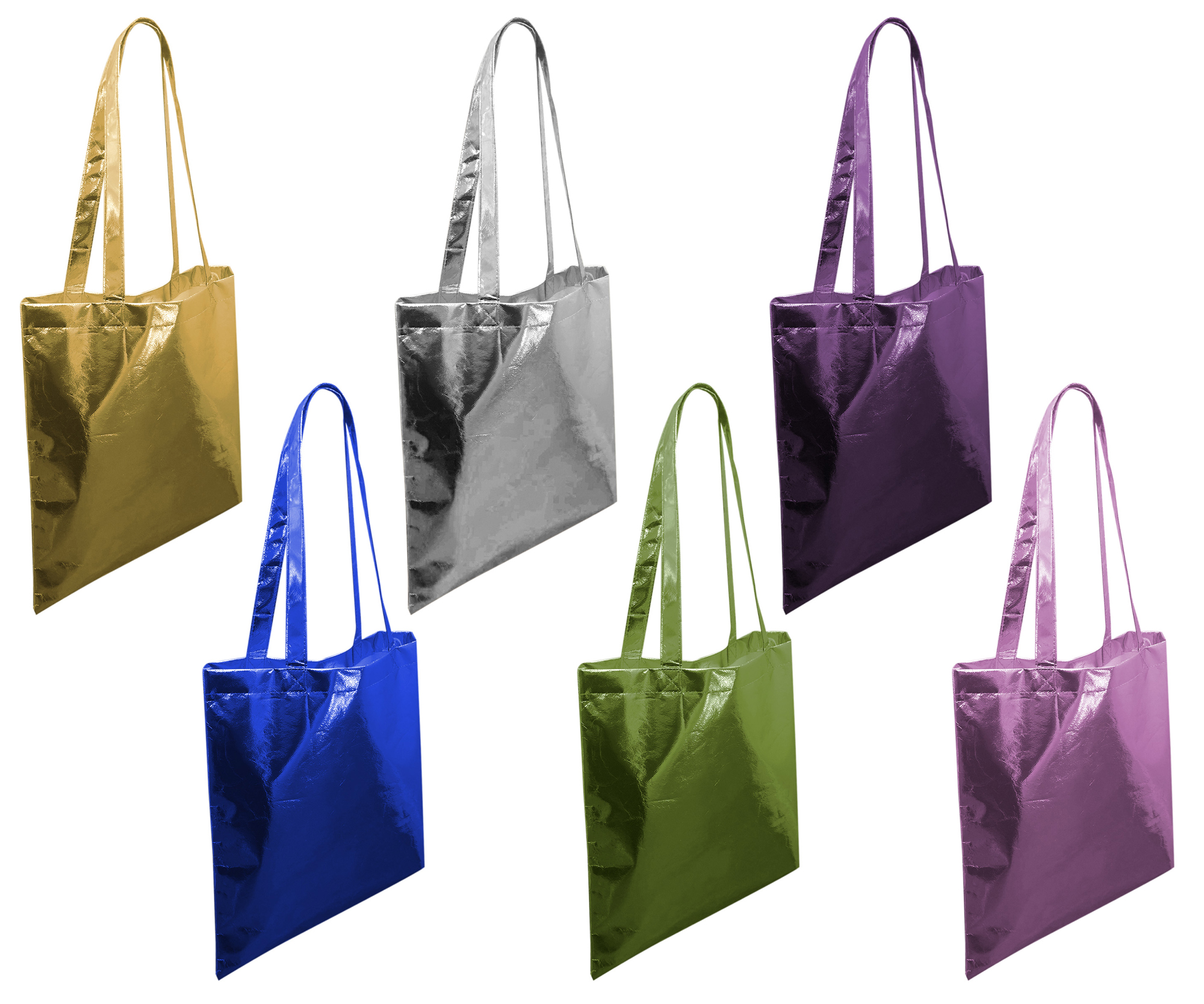 ''Metallic Patent Leather Tote Bags - 14'''' x 15'''' - Choose Your Color(s)''