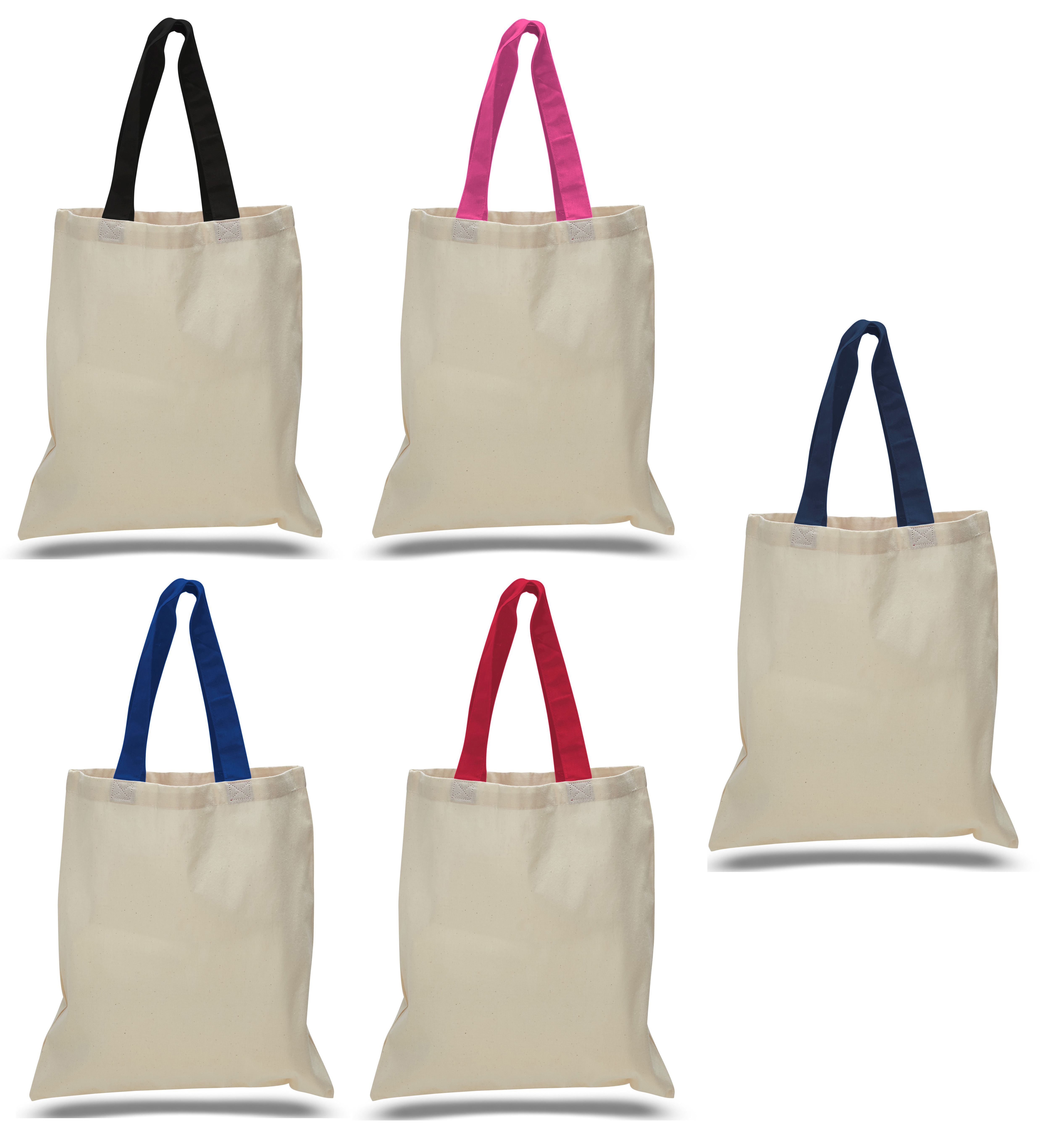 ''15'''' Cotton Canvas Tote Bags w/ Contrasting Handles''