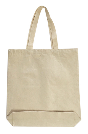 ''15'''' Cotton Canvas Gusseted Tote Bags - Natural''