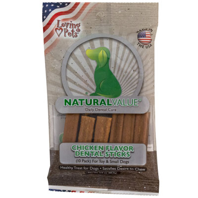 DOG Treats Chicken Flavordental Sticks 10pk 3.0 Ozmade In Usa