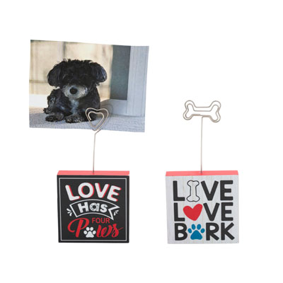 Pet Tabletop Photoholder Stand 2ast Mdf/labelbox Size 3.15 X 0.7 X 3.15in