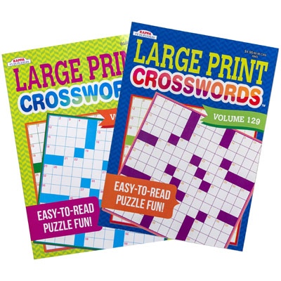 Crossword PUZZLE Large Print2asst In 120pc Floor Disp $3.95made In Usa