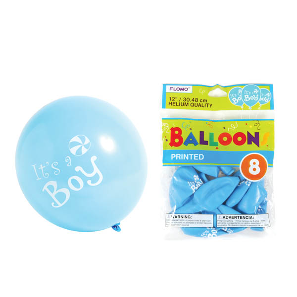 ''12'''' ''''It'S A Boy'''' Printed BALLOONs - 8-Packs''
