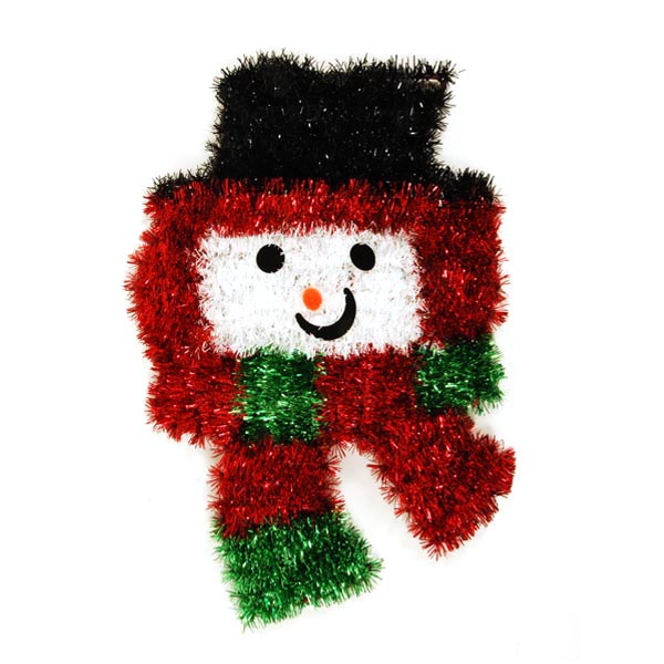 Large Tinsel Snowman with SCARF