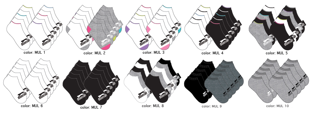 Slazenger Women's Cushioned Athletic Low Cut Socks - Size 9-11 - 10-Pair Packs