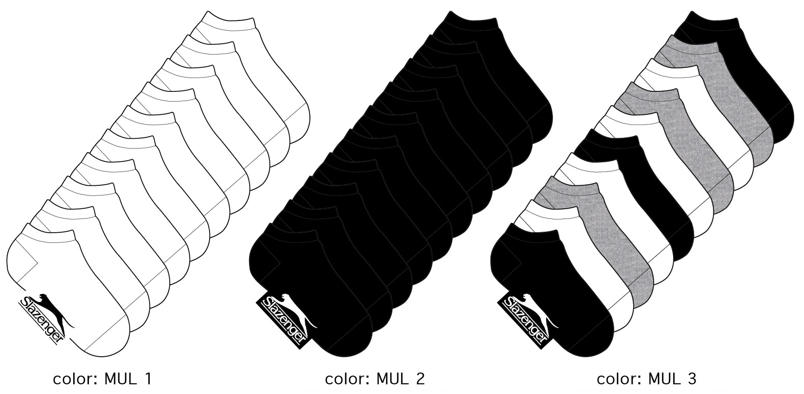 Slazenger Boy's Athletic Low Cut SOCKS - Solid Colors - Size 4-6 - 10-Pair Packs