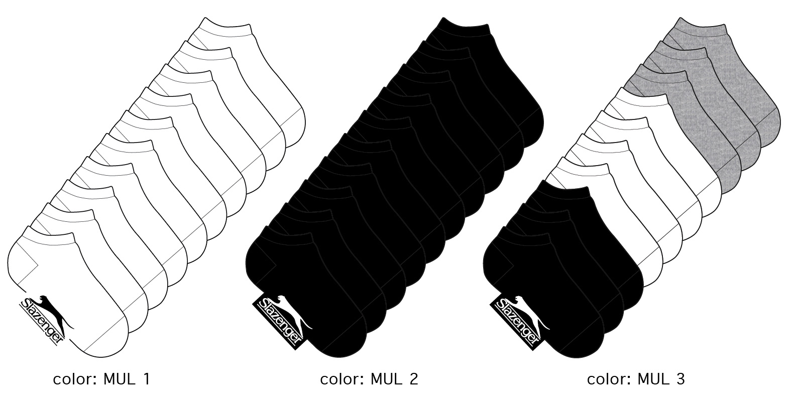 Slazenger Women's Low Cut Socks - Solid Colors - Size 9-11 - 10-Pair Packs