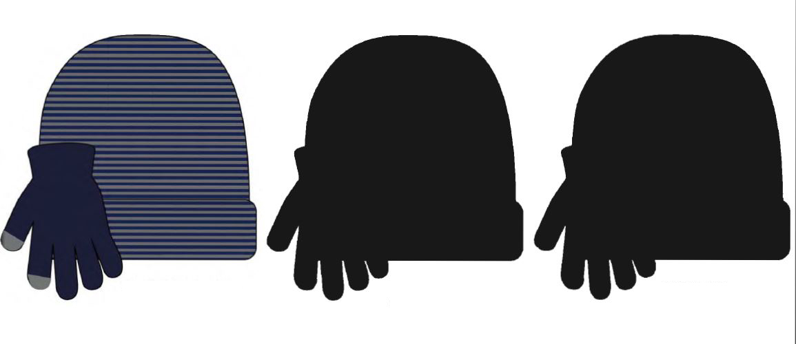 Boy's Winter Plush Beanie HATs & Touchscreen Gloves w/ Fleece Lining
