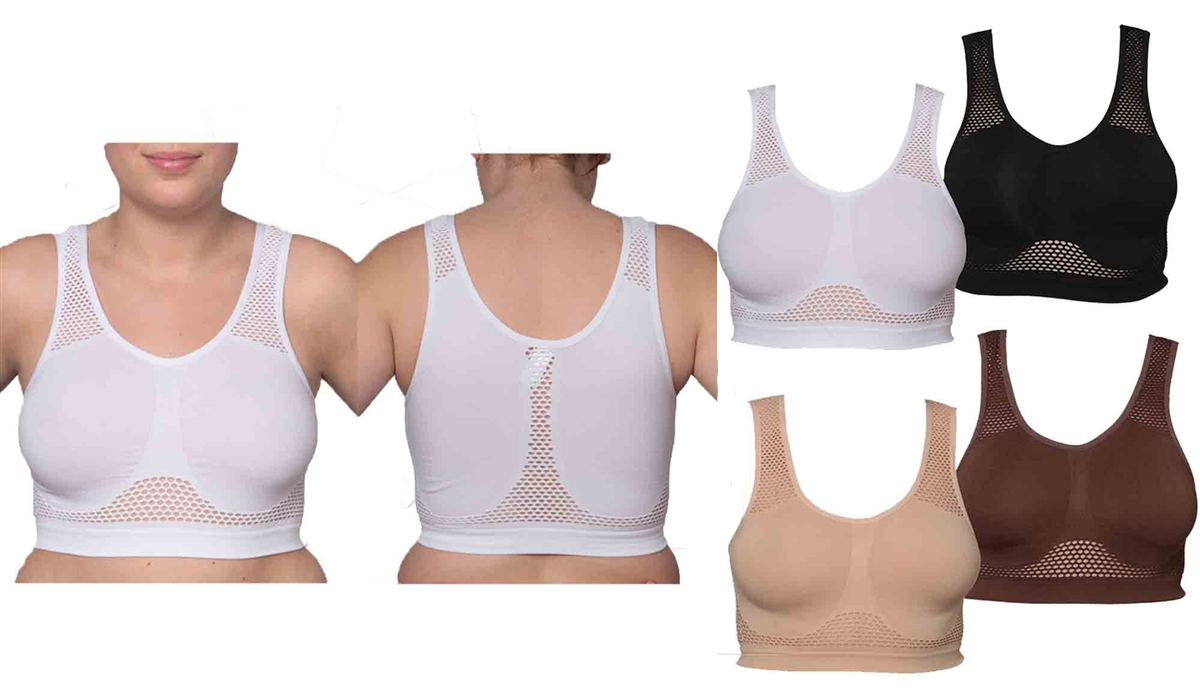 Full Support Mesh Sports BRAs - Neutral Colors