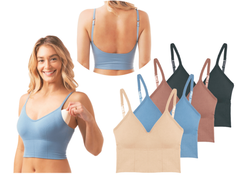 Women's Solid Colored Padded BRAs w/ Adjustable Strap - Assorted Colors