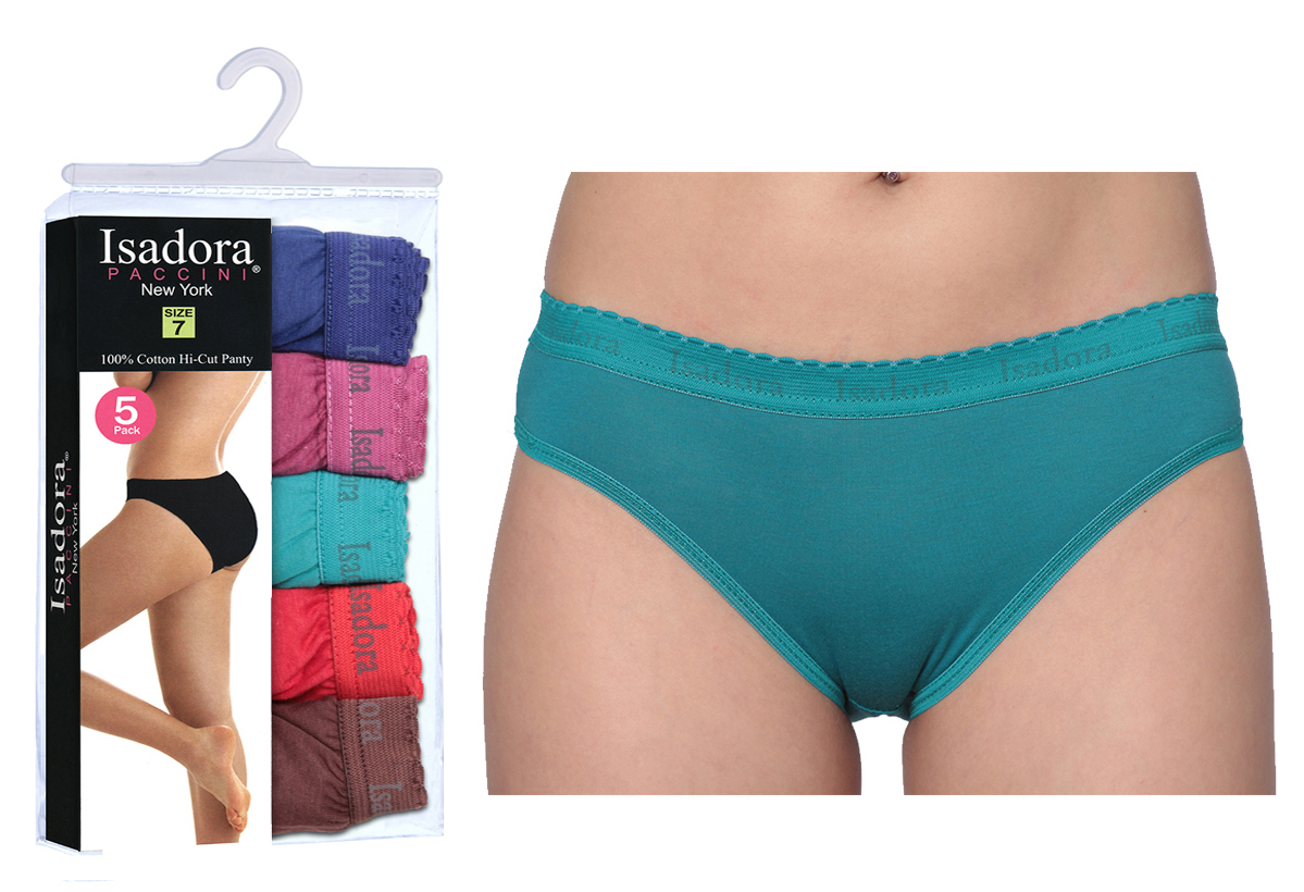 Women's BIKINI Cut Panties - Assorted Colors - 5-Packs - Plus Size