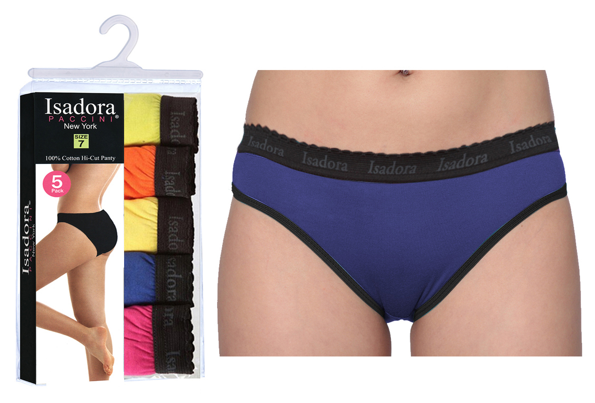 Women's BIKINI Cut Panties - Assorted Colors - 5-Packs - Plus Size