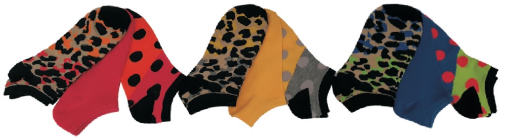 Women's Low Cut Patterned Socks - Colorful Leopard Print - Size 9-11 - 3-Pair Packs