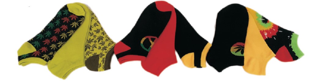 Women's Low Cut Patterned Socks - Marijuana Leaf & Peace SIGN - Size 9-11 - 3-Pair Packs