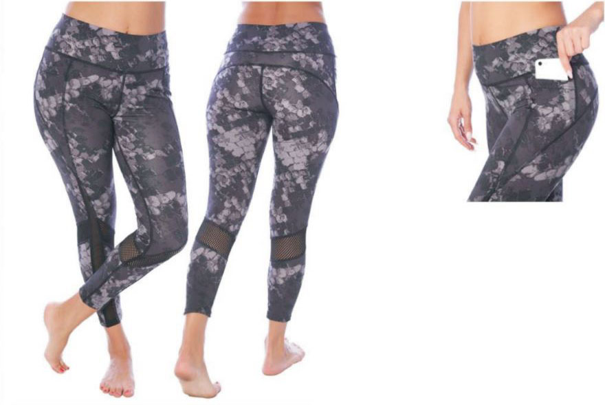 Women's Performance Printed Capri LEGGINGS w/ Side Pockets - Sizes Small-2XL