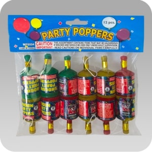Multicolor Champagne Bottle Party Poppers