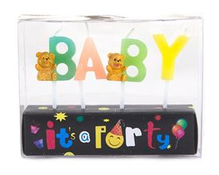 Baby Phrase CANDLE Stick w/ Clear Box - Asst