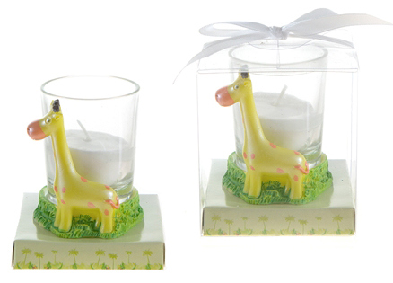 Baby Giraffe Poly Resin CANDLE Set w/ Gift Box