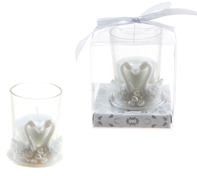 Swans Poly Resin CANDLE Set