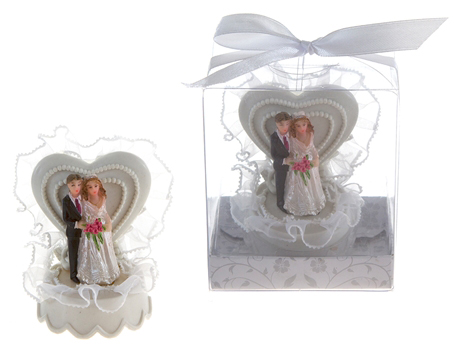 WEDDING Couple Cake Topper Poly Resin w/ Gift Box