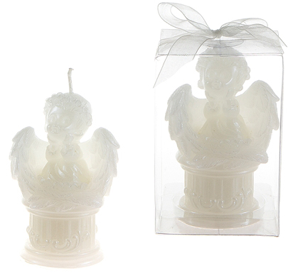 Baby Angel Sitting On Round Column CANDLE