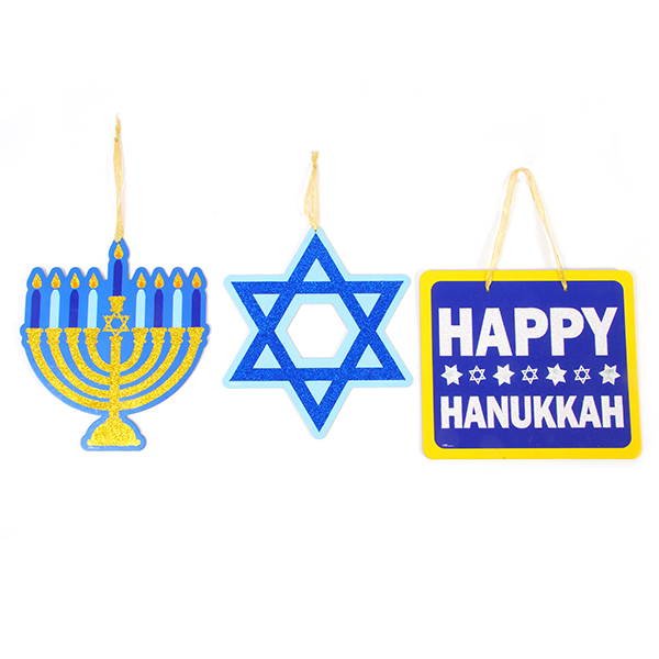 Hanukkah Hanging Plaques w/ Glitter