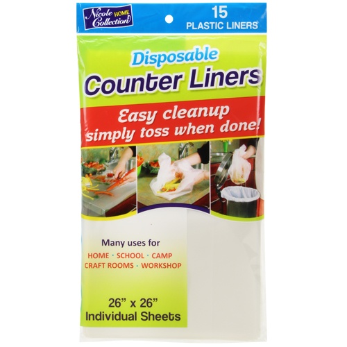''26'''' X 26'''' Disposable Plastic Counter Liners - Transparent - Nicole Home Collection''