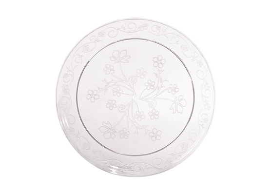 Clear 6.25'' Round D'Vine Plastic Plates by Hanna K. Signature - 20-Packs