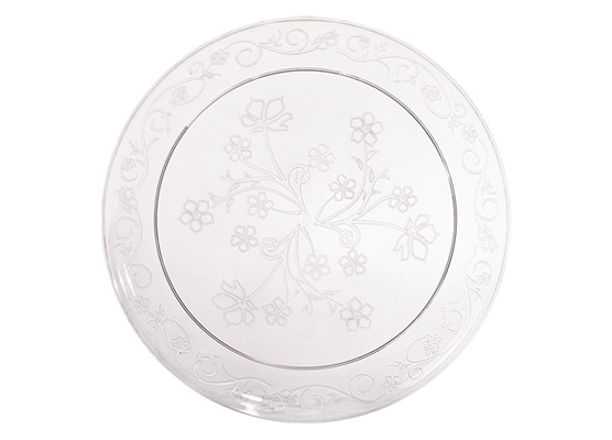 Clear 9'' Round D'Vine Plastic Plates by Hanna K. Signature - 20-Packs