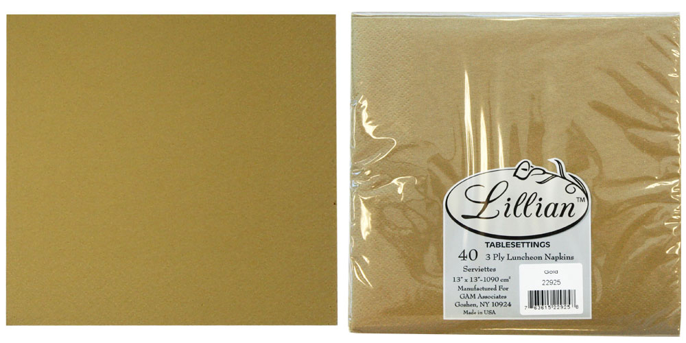 Solid GOLD Luncheon Paper Napkins - Lillian