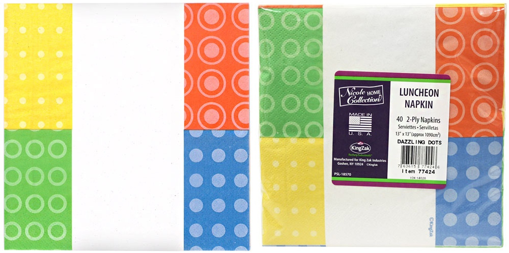 DazzlINg Dots Luncheon NapkIN 40-Packs - Nicole Home Collection