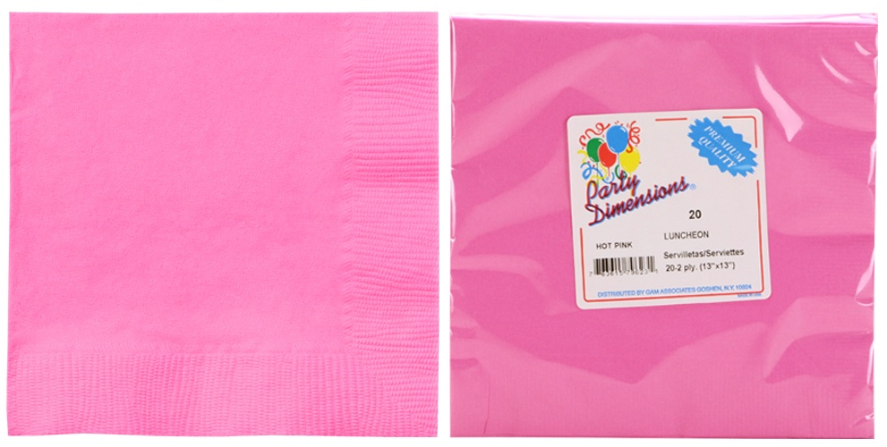 ''Luncheon NapkIN, Hot PINk, 20-Packs - Party Dimensions''