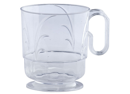 Clear 8oz Plastic Elegance COFFEE Mugs by Lillian - 40-Packs