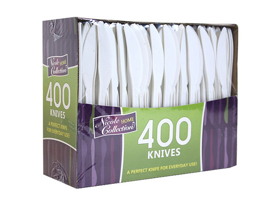 White Plastic KNIVES by Nicole Home Collection - 400-Packs