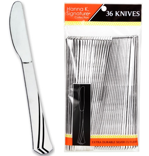 Polished Silver Plastic KNIFEs 36-Packs - Hanna K. Signature
