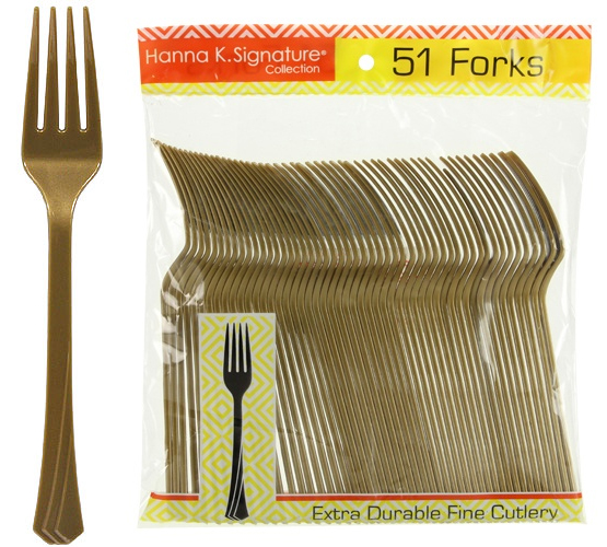 GOLD Heavyweight Plastic Fork 51-Packs - Hanna K. Signature