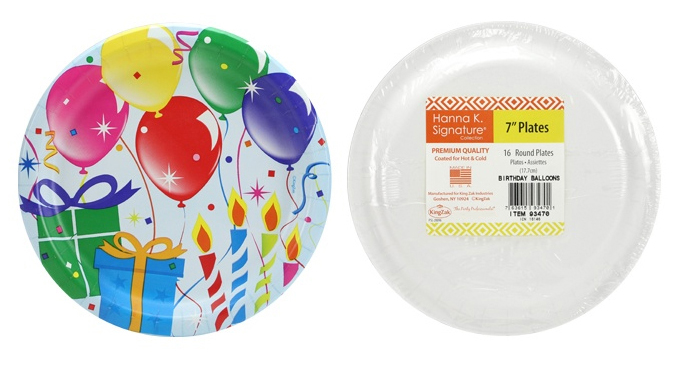 ''7'''' Paper Plates - Birthday BALLOONs Design - 16-Packs - Hanna K. Signature''